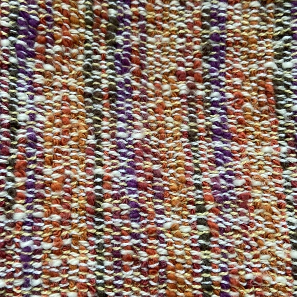 Village Weavery PEI Handmade Multicolour Woven Knit Short Sleeve Top Size Large - Picture 6 of 6